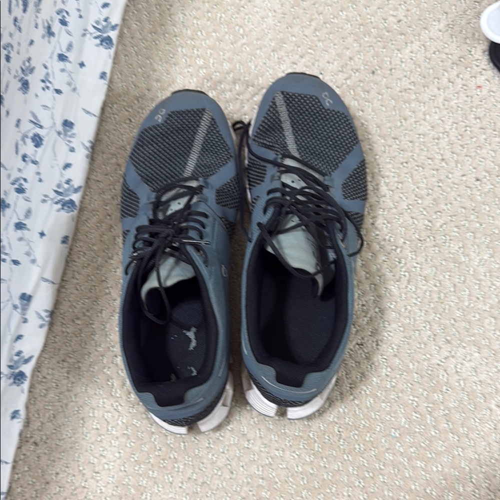 Gray and Black Athletic Shoes with Modern Design
